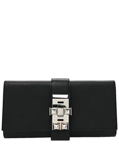 Pre-owned Hermes Hermès Black Chevre Mysore Leather Chevre Mysore Medor 23 Clutch (authentic  Pre-loved)