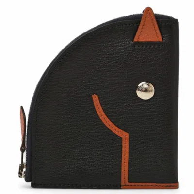 Pre-owned Hermes Black Chevre Myzore Leather Coin Purse/coin Case ()