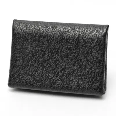 Pre-owned Hermes Black Chevre Myzore Leather Coin Purse/coin Case ()