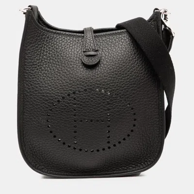 Pre-owned Hermes Black Clemence Evelyne Tpm