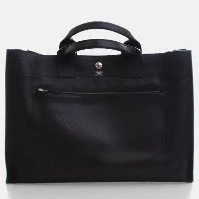 Pre-owned Hermes Black Clemence Sac Berlant 40
