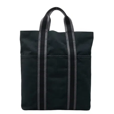 Pre-owned Hermes Black Cotton Canvas Tote Bag ()