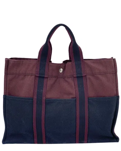 Pre-owned Hermes Hermès Black Cotton Fourretout Tote (authentic Pre-loved)