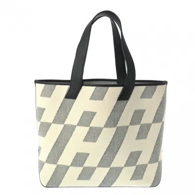 Pre-owned Hermes Black Ecru Toile H Swift Leather Tote Bag () In Black, Ecru