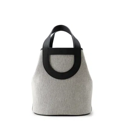 Pre-owned Hermes Black Ecru White Toile H Tote Bag ()