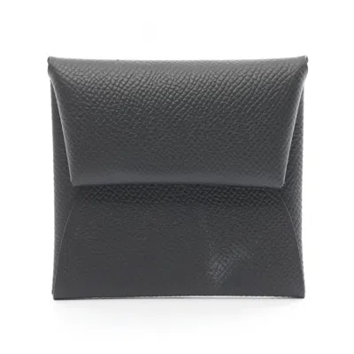 Pre-owned Hermes Black Epsom Leather Coin Purse/coin Case ()