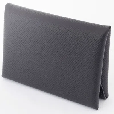 Pre-owned Hermes Black Epsom Leather Coin Purse/coin Case ()