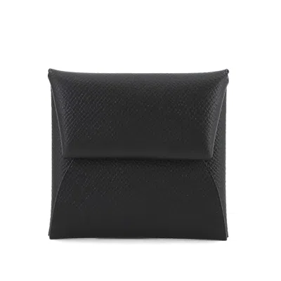 Pre-owned Hermes Black Epsom Leather Coin Purse/coin Case ()