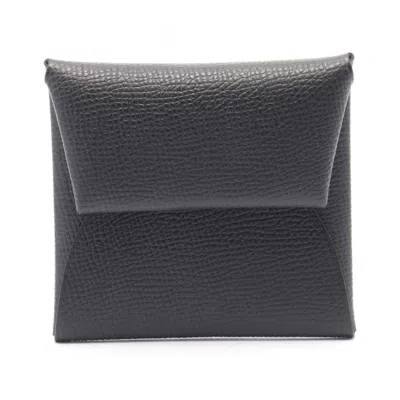 Pre-owned Hermes Black Epsom Leather Coin Purse/coin Case ()
