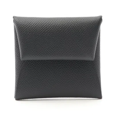 Pre-owned Hermes Black Epsom Leather Coin Purse/coin Case ()