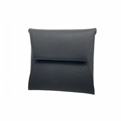Pre-owned Hermes Black Epsom Leather Coin Purse/coin Case ()