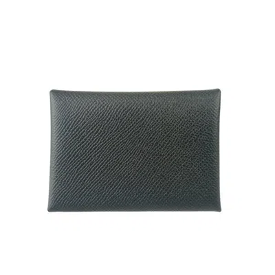 Pre-owned Hermes Black Epsom Leather Coin Purse/coin Case ()