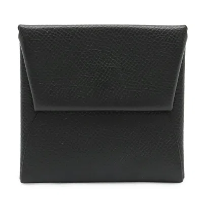 Pre-owned Hermes Black Epsom Leather Coin Purse/coin Case ()