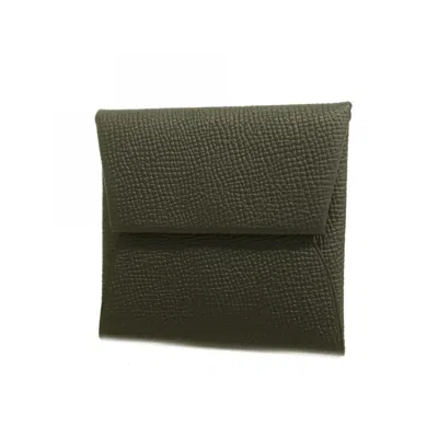 Pre-owned Hermes Black Epsom Leather Coin Purse/coin Case ()
