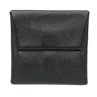 Pre-owned Hermes Black Epsom Leather Coin Purse/coin Case ()