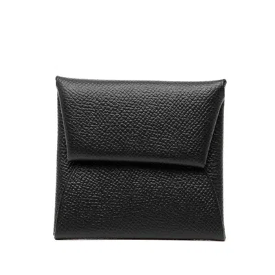Pre-owned Hermes Black Epsom Leather Coin Purse/coin Case ()