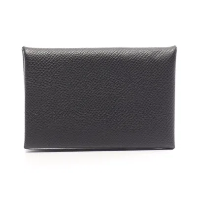Pre-owned Hermes Black Epsom Leather Coin Purse/coin Case ()