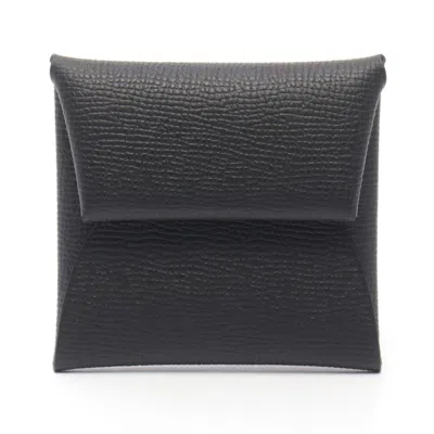 Pre-owned Hermes Black Epsom Leather Coin Purse/coin Case ()