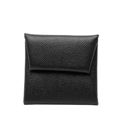 Pre-owned Hermes Black Epsom Leather Coin Purse/coin Case ()