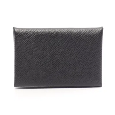 Pre-owned Hermes Black Epsom Leather Coin Purse/coin Case ()