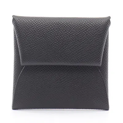 Pre-owned Hermes Black Epsom Leather Coin Purse/coin Case ()