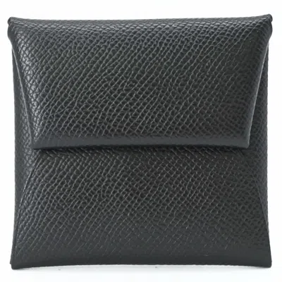 Pre-owned Hermes Black Epsom Leather Coin Purse/coin Case ()