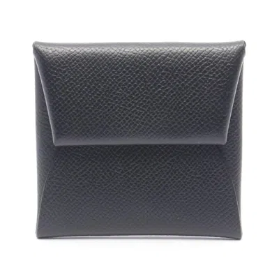 Pre-owned Hermes Black Epsom Leather Leather Coin Purse/coin Case ()