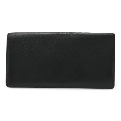 Pre-owned Hermes Black Epsom Leather Long Bill Wallet (bi-fold) ()