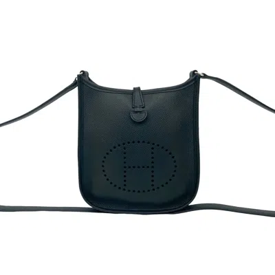 Pre-owned Hermes Black Epsom Leather Pochette Shoulder Bag ()