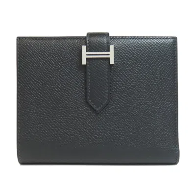 Pre-owned Hermes Black Epsom Leather Wallet (bi-fold) ()