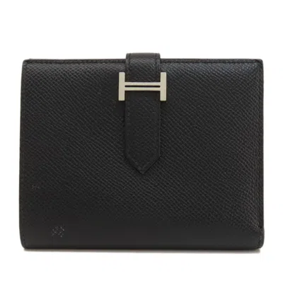 Pre-owned Hermes Black Epsom Leather Wallet (bi-fold) ()