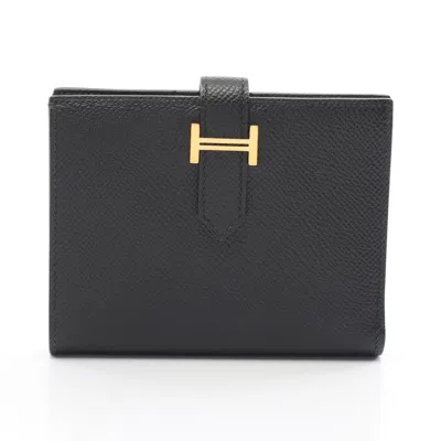 Pre-owned Hermes Black Epsom Leather Wallet (bi-fold) ()