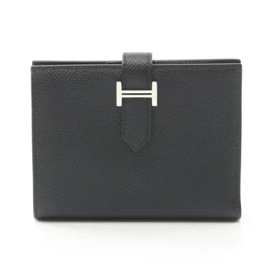Pre-owned Hermes Black Epsom Leather Wallet (bi-fold) ()
