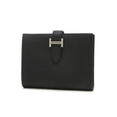 Pre-owned Hermes Black Epsom Leather Wallet (bi-fold) ()