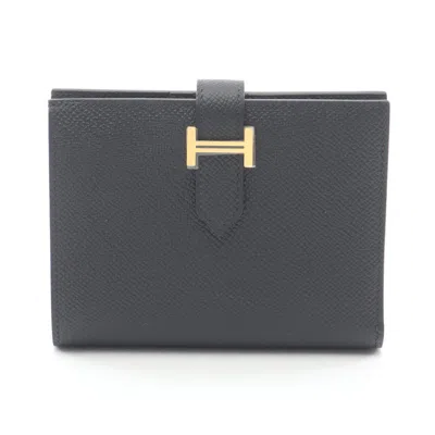 Pre-owned Hermes Black Epsom Leather Wallet (bi-fold) ()