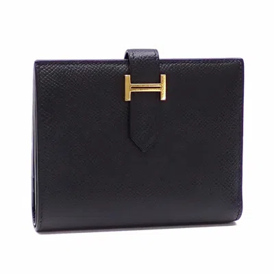 Pre-owned Hermes Black Epsom Leather Wallet (bi-fold) ()