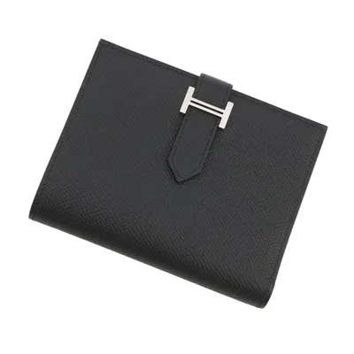 Pre-owned Hermes Black Epsom Leather Wallet (bi-fold) ()