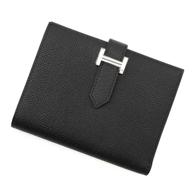 Pre-owned Hermes Black Epsom Leather Wallet (bi-fold) ()