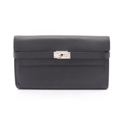 Pre-owned Hermes Black Epsom Leather Wallet (bi-fold) ()