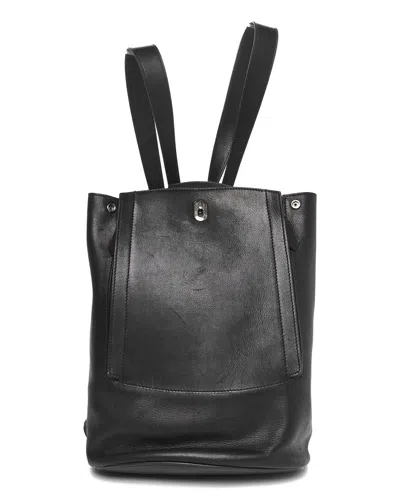 Pre-owned Hermes Hermès Black Evergrain Leather Evercolor Gr24 Backpack (authentic Pre-loved)