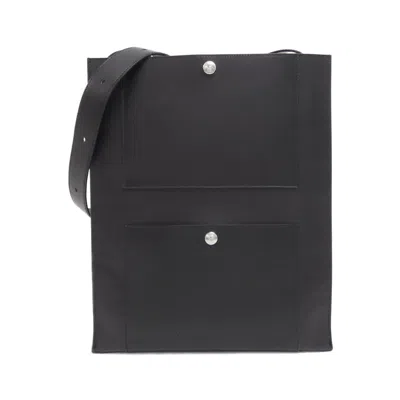 Pre-owned Hermes Black Evergrain Leather Shoulder Bag ()