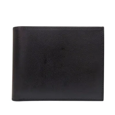 Pre-owned Hermes Black Evergrain Leather Wallet (bi-fold) ()