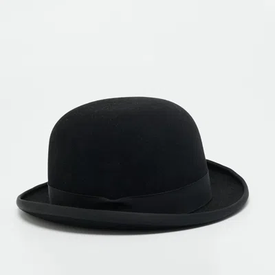 Pre-owned Hermes Black Felt Hat Size 59