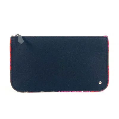 Pre-owned Hermes Black Felt Silk Clutch Bag Pouch ()