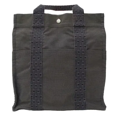 Pre-owned Hermes Black Gray Canvas Backpack ()