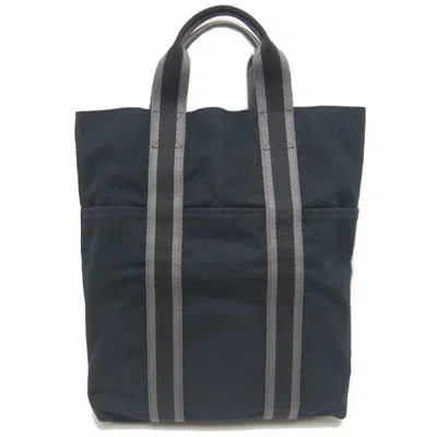 Pre-owned Hermes Black Gray Canvas Tote Bag ()