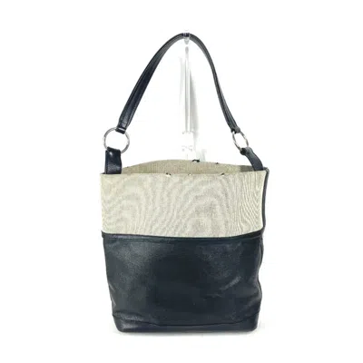 Pre-owned Hermes Black Gray Toile H Coated Canvas Shoulder Bag Tote Bag ()