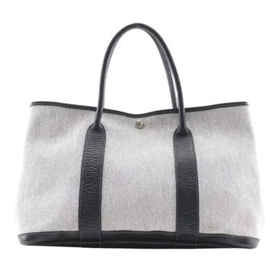 Pre-owned Hermes Black Gray Toile H Tote Bag () In Black, Gray