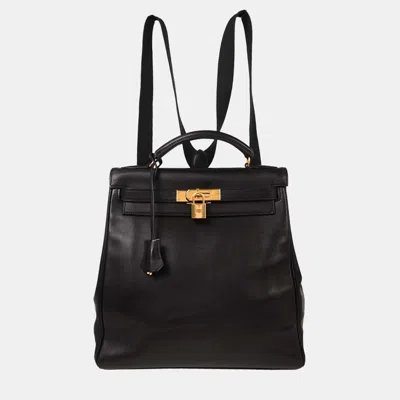 Pre-owned Hermes Black Gulliver Kelly A Dos Gm Backpack