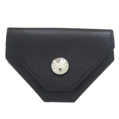 Pre-owned Hermes Black Gulliver Leather Coin Purse/coin Case ()